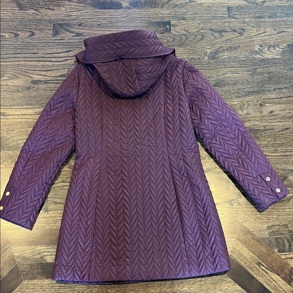 Kate Spade Mulberry Quilted Hooded Coat, size small - Picture 4 of 7